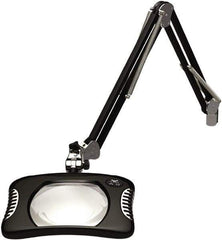 O.C. White - 43 Inch, Swing Arm, Clamp on, LED, Black, Magnifying Task Light - 8 Watt, 2x Magnification, 7 Inch Wide, 5-1/4 Inch Long - All Tool & Supply