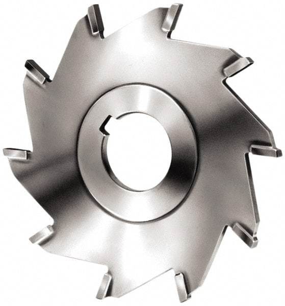 Made in USA - 4" Diam x 3/32" Blade Thickness x 1" Arbor Hole Diam, 8 Tooth Slitting and Slotting Saw - Arbor Connection, Right Hand, Uncoated, Carbide-Tipped, Contains Keyway - All Tool & Supply