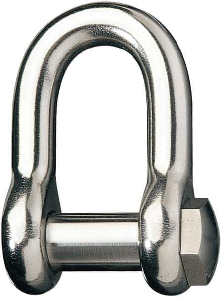 Ronstan - 5/8" Nominal Chain Size, 12.125 Ton Stainless Steel Screw D Shackle - 5/8" Diam, 5/8" Pin Diam, 1-27/32" High Inside Jaw, 1" Inside Width, 3/4" Max Body Thickness - All Tool & Supply