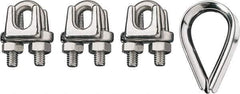 Ronstan - 3/8" Wire Rope Thimble Clip Kit - 316 Stainless Steel, Electropolished - All Tool & Supply