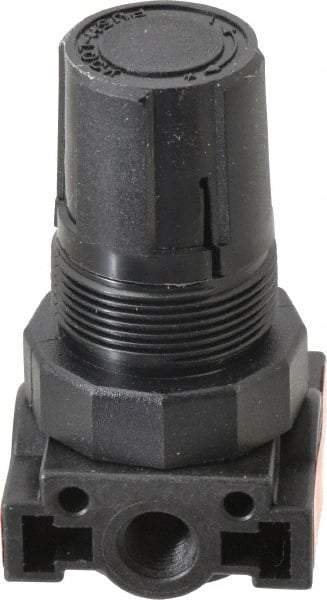 Parker - 1/4 NPT Port, Plastic Miniature Regulator - 0 to 125 psi Range, 150 Max psi Supply Pressure, 1/8" Gauge Port Thread, 1.6" Wide x 3.1" High - All Tool & Supply