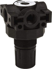 Parker - 3/8 NPT Port, Plastic Miniature Regulator - 0 to 25 psi Range, 150 Max psi Supply Pressure, 1/4" Gauge Port Thread, 2.06" Wide x 3.43" High - All Tool & Supply