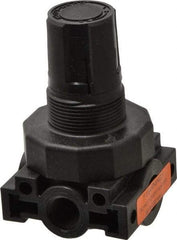 Parker - 1/4 NPT Port, Plastic Miniature Regulator - 0 to 25 psi Range, 150 Max psi Supply Pressure, 1/4" Gauge Port Thread, 2.06" Wide x 3.43" High - All Tool & Supply