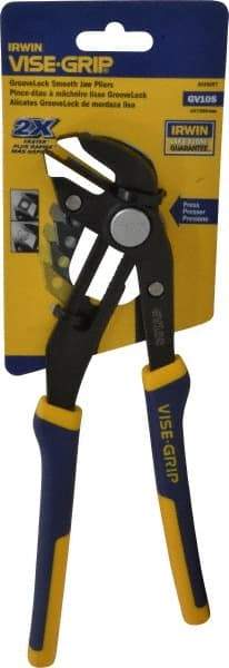 Irwin - 10" OAL, 2-1/4" Jaw Length, Groovelock Pliers - Smooth Jaw, Smooth Head, ProTouch Handles - All Tool & Supply