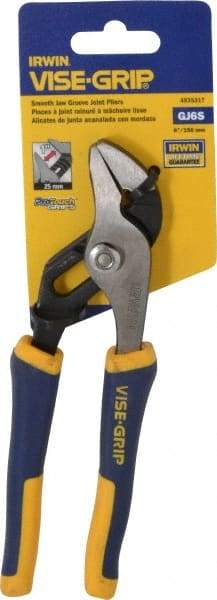 Irwin - 6" OAL, 1" Jaw Length, Groove Joint Pliers - Smooth Jaw, Smooth Head, ProTouch Handles - All Tool & Supply