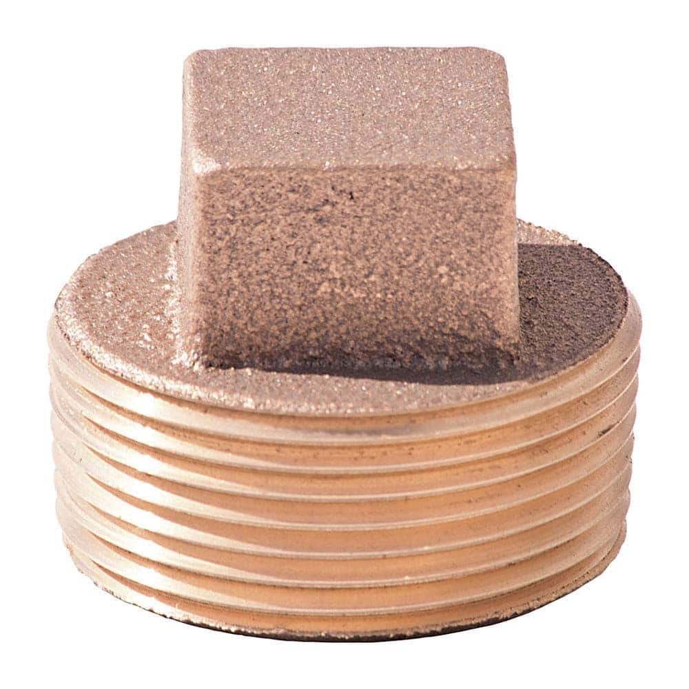 Merit Brass - Brass & Chrome Pipe Fittings Type: Square Head Plug Fitting Size: 1/2 - All Tool & Supply