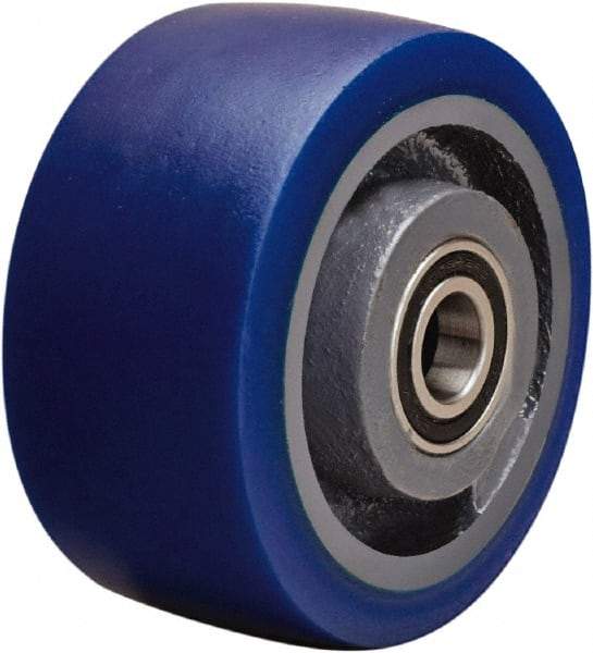 Hamilton - 4 Inch Diameter x 2 Inch Wide, Polyurethane Mold on to Cast Iron Center Caster Wheel - 600 Lb. Capacity, 2-1/4 Inch Hub Length, 1/2 Inch Axle Diameter, Sealed Precision Ball Bearing - All Tool & Supply