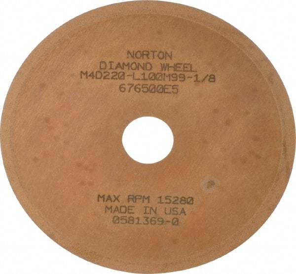 Norton - 3" Diam x 1/2" Hole x 0.01" Thick, 220 Grit Surface Grinding Wheel - Diamond, Type 1A1, Very Fine Grade, Metal Bond - All Tool & Supply