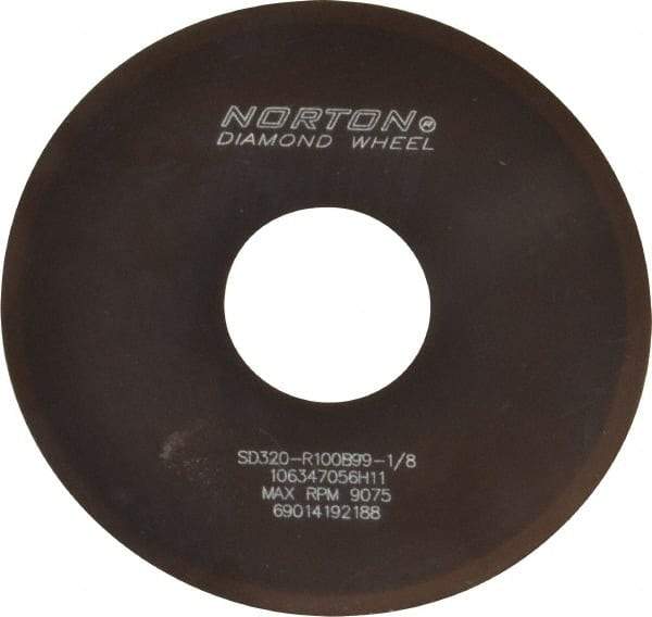 Norton - 4" Diam x 1-1/4" Hole x 0.02" Thick, 320 Grit Surface Grinding Wheel - Diamond, Type 1A1, Extra Fine Grade, Resinoid Bond - All Tool & Supply