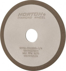 Norton - 4" Diam x 3/4" Hole x 1/8" Thick, 150 Grit Surface Grinding Wheel - Diamond, Type 1A1, Very Fine Grade, Resinoid Bond - All Tool & Supply