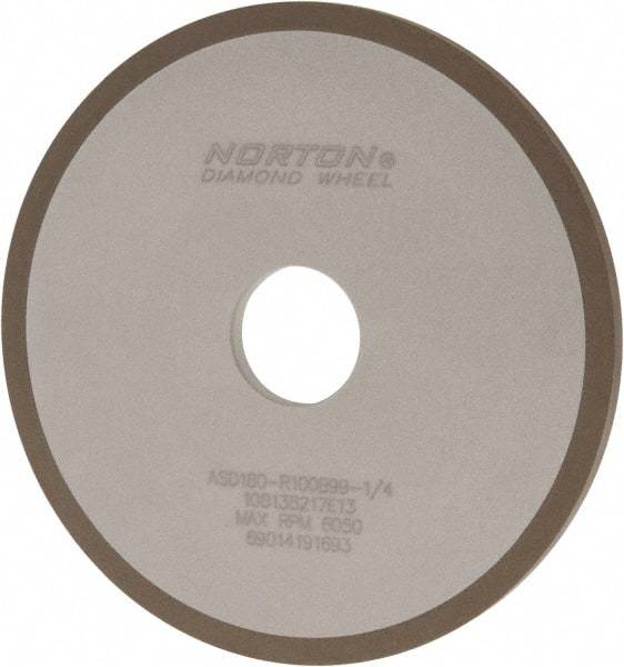 Norton - 6" Diam x 1-1/4" Hole x 1/4" Thick, 180 Grit Surface Grinding Wheel - Diamond, Type 1A1, Very Fine Grade, Resinoid Bond - All Tool & Supply