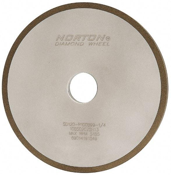 Norton - 7" Diam x 1-1/4" Hole x 3/8" Thick, 120 Grit Surface Grinding Wheel - Diamond, Type 1A1, Fine Grade, Resinoid Bond - All Tool & Supply