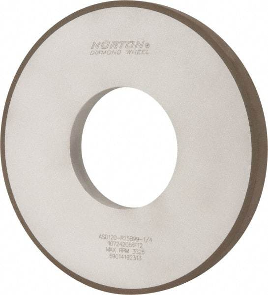 Norton - 12" Diam x 5" Hole x 1" Thick, 120 Grit Surface Grinding Wheel - Diamond, Type 1A1, Fine Grade, Resinoid Bond - All Tool & Supply