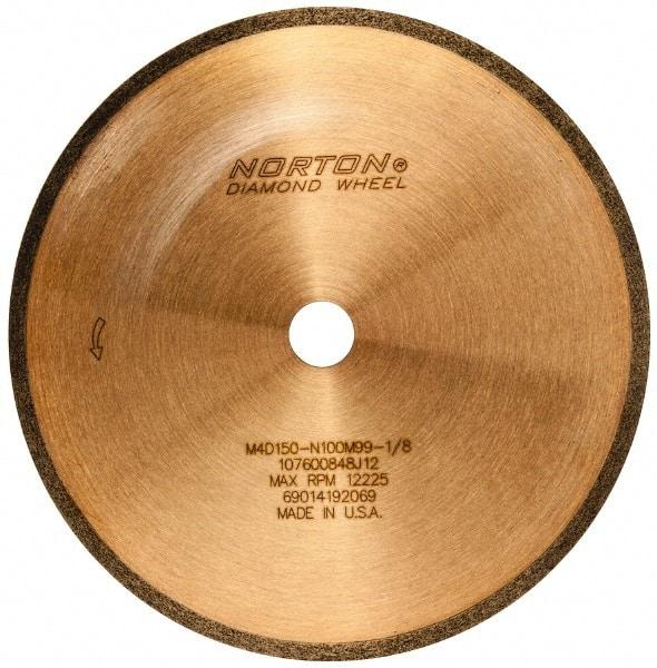 Norton - 5" Diam x 1/2" Hole, 150 Grit Surface Grinding Wheel - Diamond, Type 1A1R, Medium Grade - All Tool & Supply