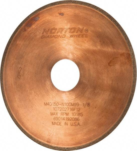 Norton - 6" Diam x 1-1/4" Hole, 150 Grit Surface Grinding Wheel - Diamond, Type 1A1R, Medium Grade - All Tool & Supply