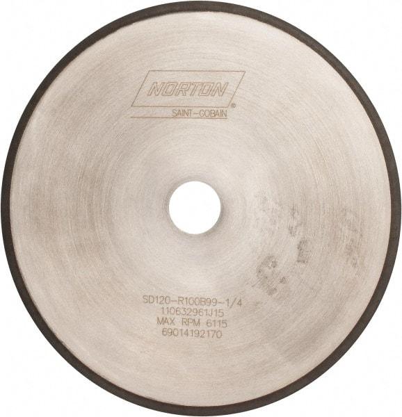 Norton - 10" Diam x 1-1/4" Hole, 120 Grit Surface Grinding Wheel - Diamond, Type 1A1R, Coarse Grade - All Tool & Supply