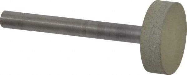 Norton - 1" Head Diam x 1/4" Head Thickness CBN Grinding Pin - 1/4" Shank Diam x 2-1/4" Shank Length, Fine Grade, 100 Grit - All Tool & Supply