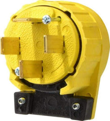 Pass & Seymour - 120/208 VAC, 60 Amp, 18-60P NEMA, Angled, Ungrounded, Specification Grade Plug - 4 Pole, 4 Wire, Yellow - All Tool & Supply