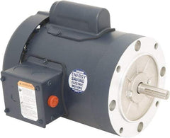 Leeson - 1 Max hp, 1,800 Max RPM, Capacitor Start Electric AC DC Motor - 115/230 V Input, Single Phase, 56C Frame, C-Face Mount, TEFC Enclosure - All Tool & Supply