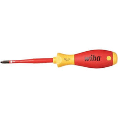 Wiha - #2, 8-19/64" OAL, Insulated Phillips Screwdriver - 3-15/16" Blade Length, Straight Shank, Acetate Handle - All Tool & Supply