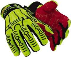 HexArmor - Size S (7), ANSI Cut Level A6, Puncture Level 4, HPPE Fiber Cut & Puncture Resistant Gloves - 11" Long, Uncoated HPPE Fiber, High Visibility Lime, Paired - All Tool & Supply