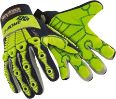 HexArmor - Size 2XL (11), ANSI Cut Lvl A8, Puncture Lvl 1, Abrasion Lvl 2, Cotton/SuperFabric Cut & Puncture Resistant Gloves - 10" Long, Hi-Vis Lime, Paired - All Tool & Supply