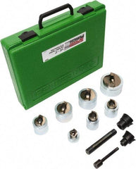 Greenlee - 12 Piece, .885 to 2.416" Punch Hole Diam, Power Knockout Set - Round Punch, 10 Gage Stainless Steel - All Tool & Supply