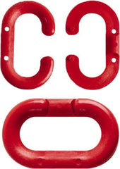 NMC - 2" High x 1/4" Long x 4" Wide Barrier Connecting Link - Plastic, Uncoated, Red, Use with Plastic Chain - All Tool & Supply