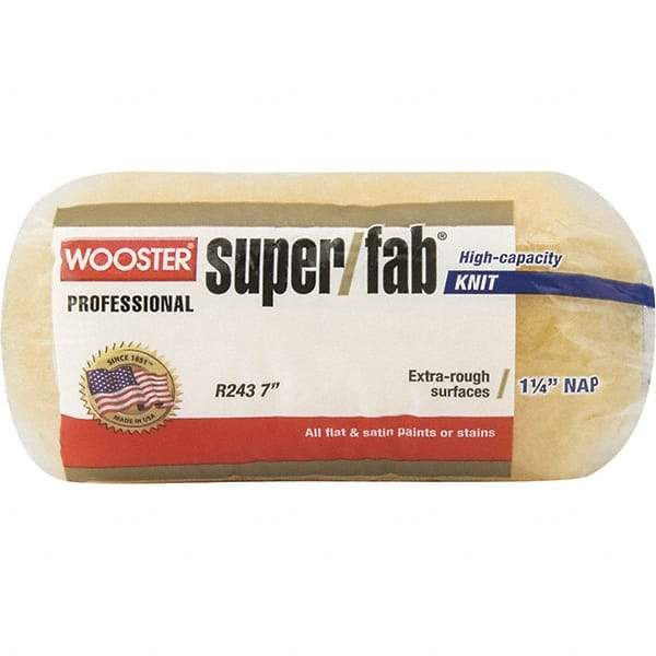 Wooster Brush - 1-1/4" Nap, 7" Wide Paint Roller - Extra-Rough Texture, Synthetic Knit - All Tool & Supply