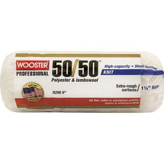 Wooster Brush - 1-1/4" Nap, 9" Wide Paint Roller - Extra-Rough Texture, Wool/Poly Blend - All Tool & Supply