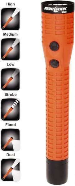 Bayco - LED Bulb, Industrial/Tactical Flashlight - Orange Polycarbonate Body, Integrated Batteries - All Tool & Supply