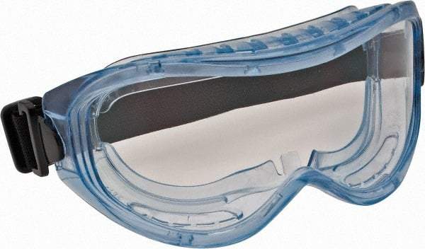 PRO-SAFE - Size Universal, Clear Polycarbonate Scratch Resistant Lens, Safety Goggles - Indirect Vent, Light Blue Frame, Over the Glass Style - All Tool & Supply