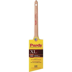 Purdy - 2-1/2" Angled Synthetic Trim Brush - 2-11/16" Bristle Length, 8-1/4" Wood Rattail Handle - All Tool & Supply