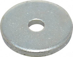 Gibraltar - #10 Screw, Steel Fender Flat Washer - 7/32" ID x 1" OD, 1/8" Thick, Zinc-Plated Finish - All Tool & Supply