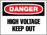 NMC - "Danger - High Voltage - Keep Out", 20" Long x 28" Wide, Aluminum Safety Sign - Rectangle, 0.04" Thick, Use for Accident Prevention - All Tool & Supply