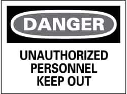 NMC - "Danger - Unauthorized Personnel - Keep Out", 20" Long x 28" Wide, Aluminum Safety Sign - Rectangle, 0.04" Thick, Use for Security & Admittance - All Tool & Supply