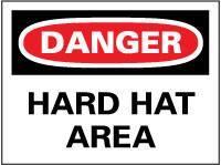 NMC - "Danger - Hard Hat Area", 20" Long x 28" Wide, Aluminum Safety Sign - Rectangle, 0.04" Thick, Use for Accident Prevention - All Tool & Supply