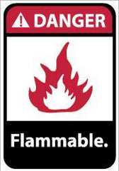 NMC - Danger - Flammable, Aluminum Fire Sign - 10" Wide x 14" High - All Tool & Supply