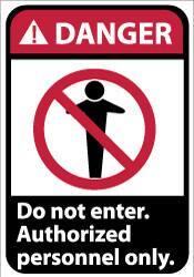 NMC - "Danger - Do Not Enter - Authorized Personnel Only", 14" Long x 10" Wide, Aluminum Safety Sign - Rectangle, 0.04" Thick, Use for Security & Admittance - All Tool & Supply