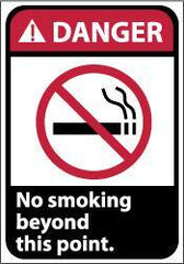 NMC - "Danger - No Smoking Beyond This Point", 10" Long x 7" Wide, Rigid Plastic Safety Sign - Rectangle, 0.05" Thick, Use for Accident Prevention - All Tool & Supply