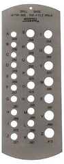 SPI - A Letter to Z Letter Hole Size Drill Gage - 6 Inch Long, 2-1/2 Inch Wide, 26 Holes - All Tool & Supply