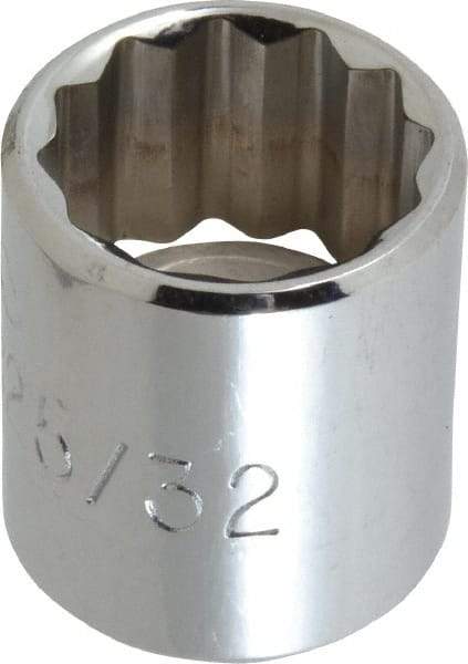 Proto - 25/32", 3/8" Drive, Standard Hand Socket - 12 Points, 1-3/16" OAL, Alloy Steel, Chrome Finish - All Tool & Supply