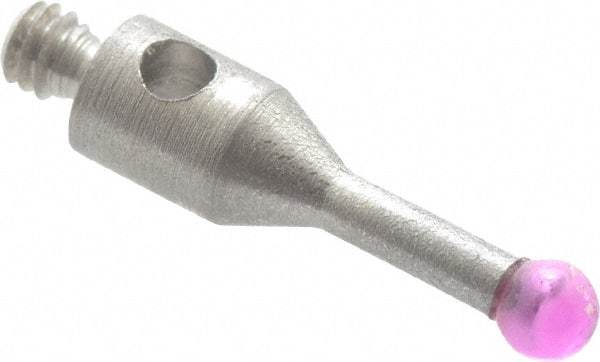 SPI - 2 mm Ball Diameter, M2 Thread, Ruby Point Ball Tip CMM Stylus - 10 mm Overall Length - All Tool & Supply