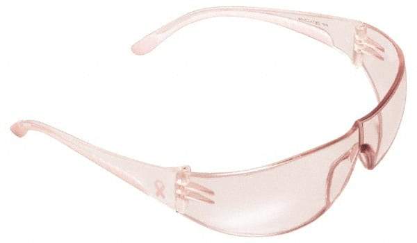 PRO-SAFE - Pink Lenses, Framed Safety Glasses - Scratch Resistant, Clear/Pink Polycarbonate Frame, Size S, Wrap Around - All Tool & Supply