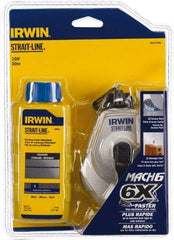 Irwin - 100' Long Reel & Chalk Set - Blue, Includes (1) 4 oz Standard Blue Chalk (6:1) & (1) MACH6 Chalk Reel - All Tool & Supply