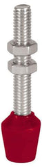 De-Sta-Co - M8 Carbon Steel Cap Tip Clamp Spindle Assembly - 44.96mm Thread Length, 62.99mm OAL, Flat Tip Cap, 0.83" Tip Surface Diam, Use with Toggle Clamps - All Tool & Supply