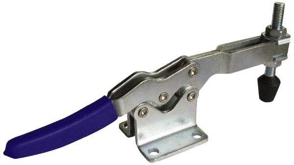 Gibraltar - 750 Lb Holding Capacity, Horizontal Handle, Manual Hold Down Toggle Clamp - 55° Handle Movement, 90° Bar Opening, U-Bar, Flanged Base, Carbon Steel - All Tool & Supply