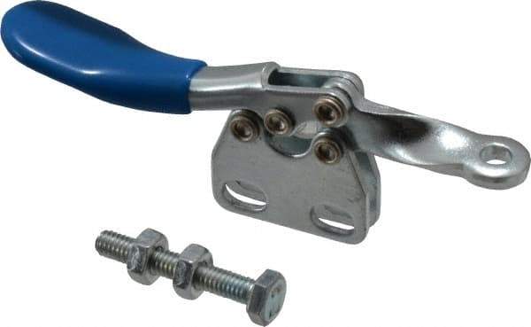 Gibraltar - 60 Lb Holding Capacity, Horizontal Handle, Manual Hold Down Toggle Clamp - 80° Handle Movement, 90° Bar Opening, Solid Bar, Straight Base, Carbon Steel - All Tool & Supply