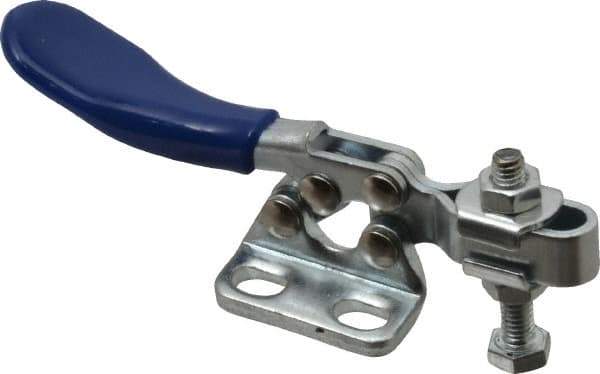 Gibraltar - 60 Lb Holding Capacity, Horizontal Handle, Manual Hold Down Toggle Clamp - 80° Handle Movement, 90° Bar Opening, U-Bar, Right Flanged Base, Carbon Steel - All Tool & Supply