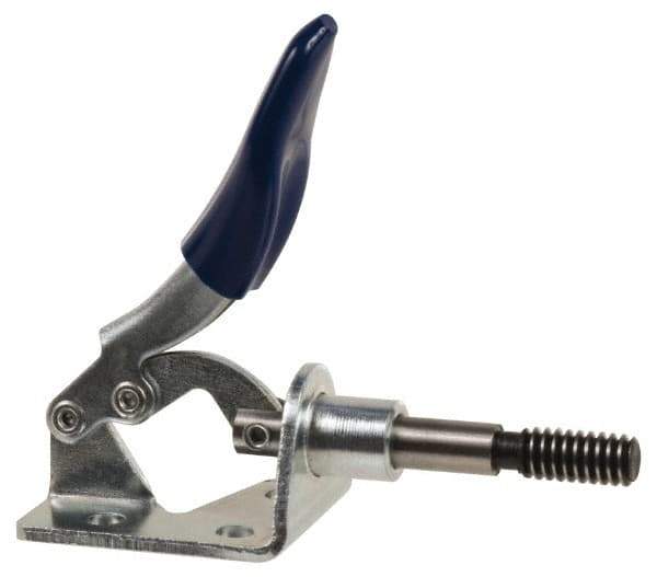 Gibraltar - 100 Lb Load Capacity, Flanged Base, Carbon Steel, Standard Straight Line Action Clamp - 3 Mounting Holes, 0.18" Mounting Hole Diam, 1/4" Plunger Diam, Thumb Handle - All Tool & Supply